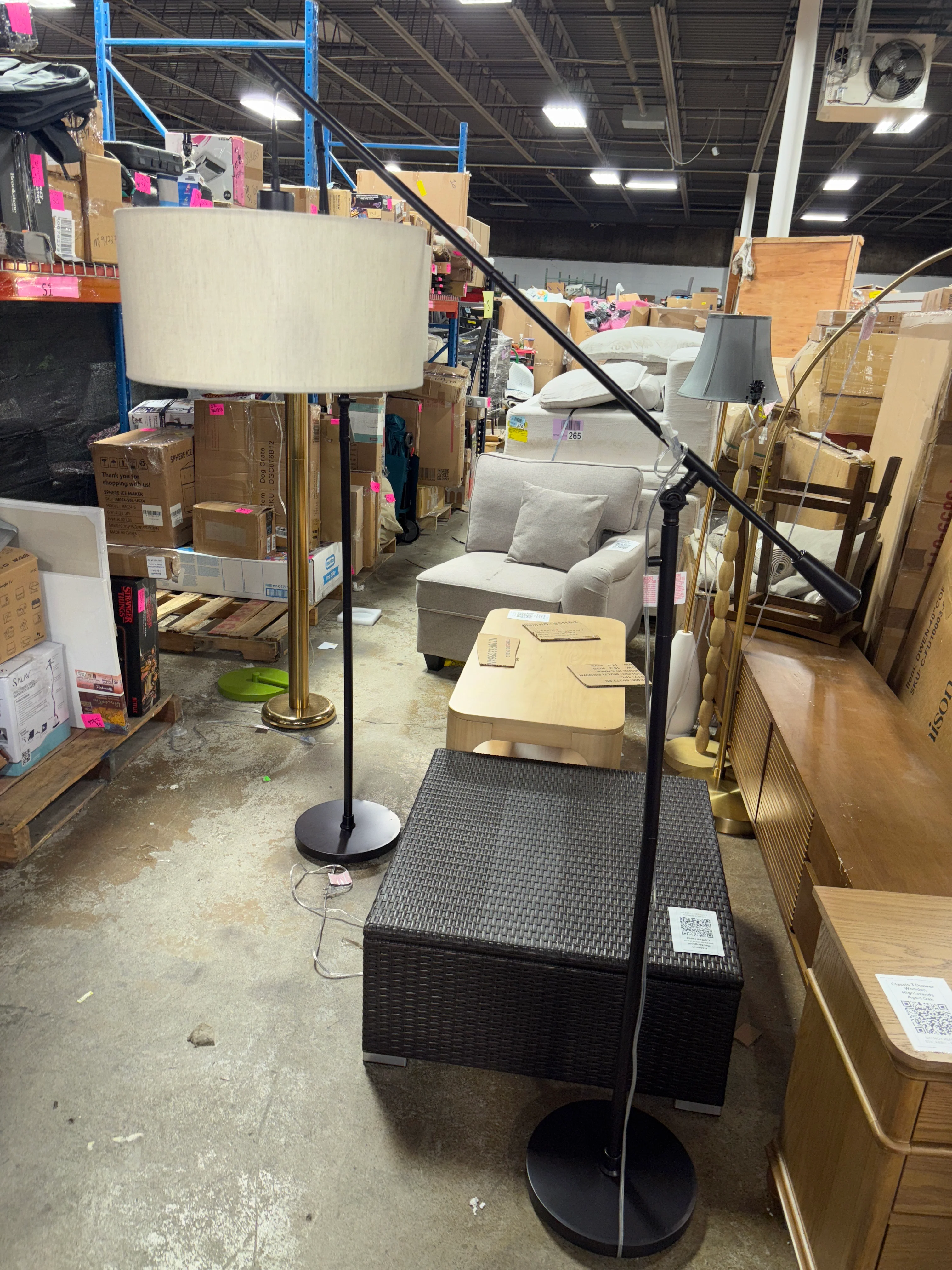 70"x16" Cantilever Drop Pendant Swing Arm Floor Lamp Brown SHOWROOM ITEM - Image 2