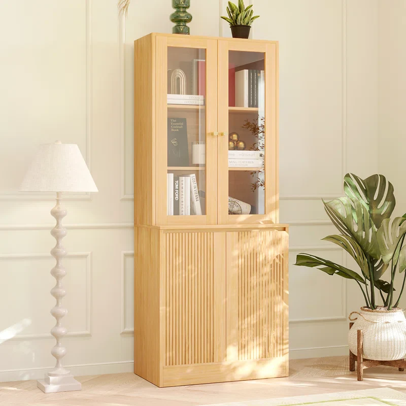 71” Wood Book Cabinet Storage Bookcase SHOWROOM ITEM