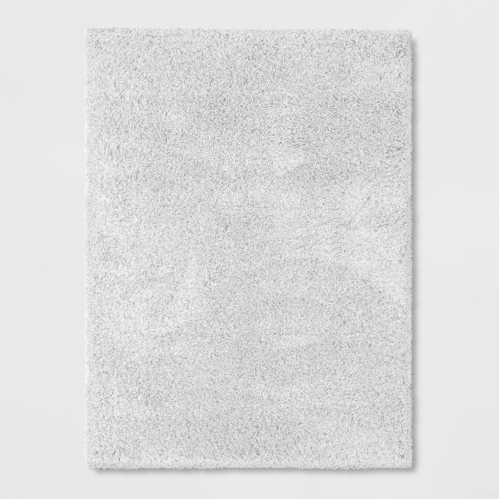 7'1"X10' Solid Eyelash Woven Shag Rug Cream