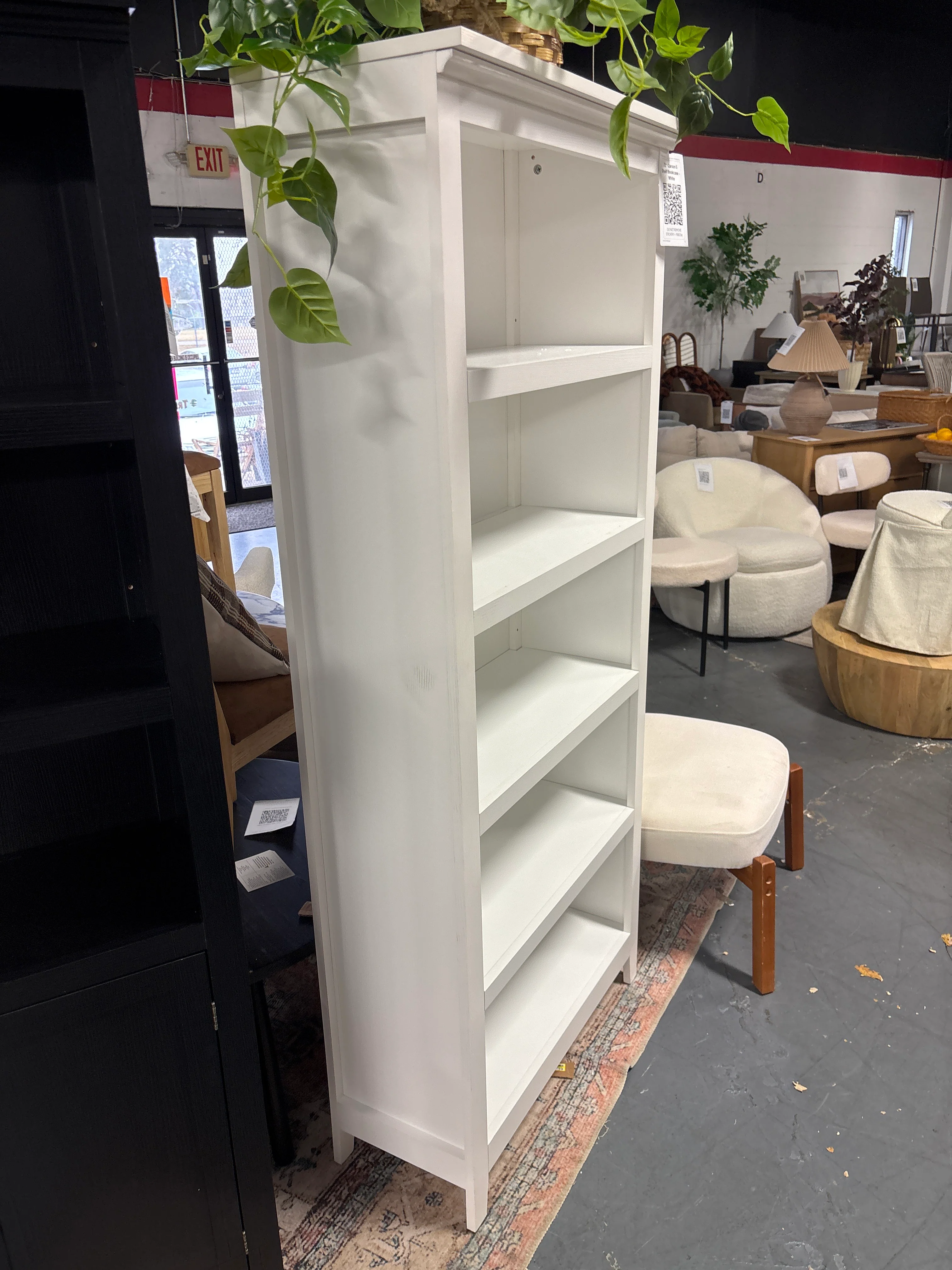 72" Carson 5 Shelf Bookcase - White SHOWROOM ITEM - Image 3