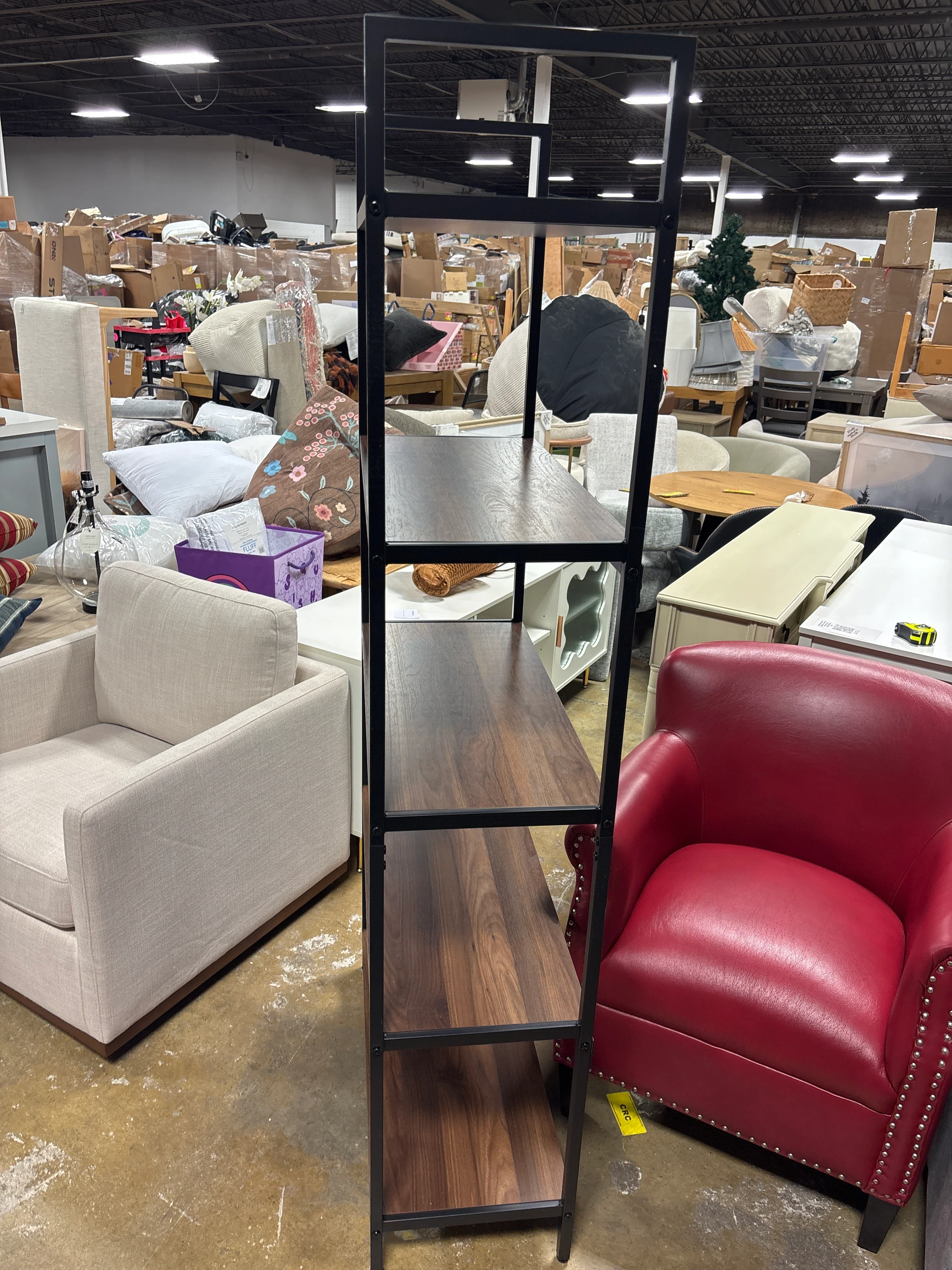72" Loring 5 Shelf Ladder Bookshelf - Walnut SHOWROOM ITEM - Image 3