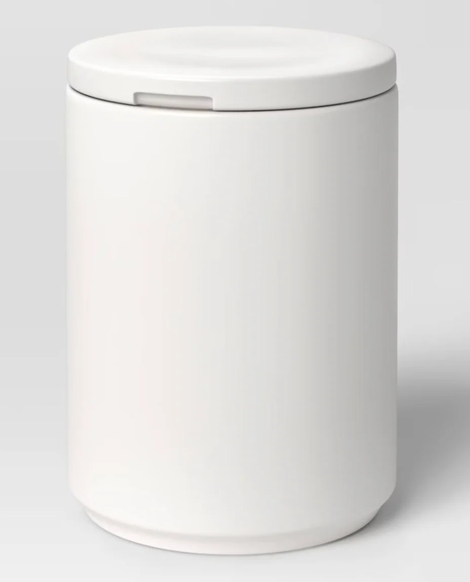76oz Food Storage Canister White - Threshold™: Ceramic Kitchen Container with Lid, Snack & Coffee Storage SHOWROOM ITEM