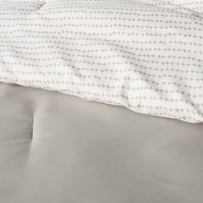 7pc Solid Microfiber Comforter & Sheets Set Gray Queen - Image 5