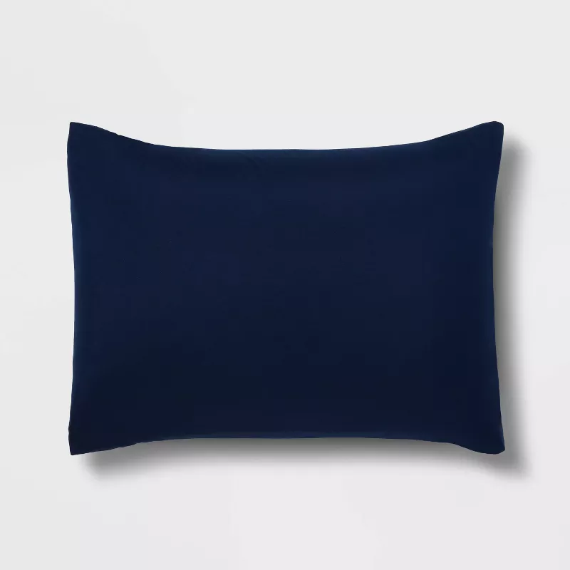 7pc Queen Solid Microfiber Comforter & Sheets Set Navy/Gray - Polyester Bedding, Quilted, OEKO-TEX Certified - Image 2