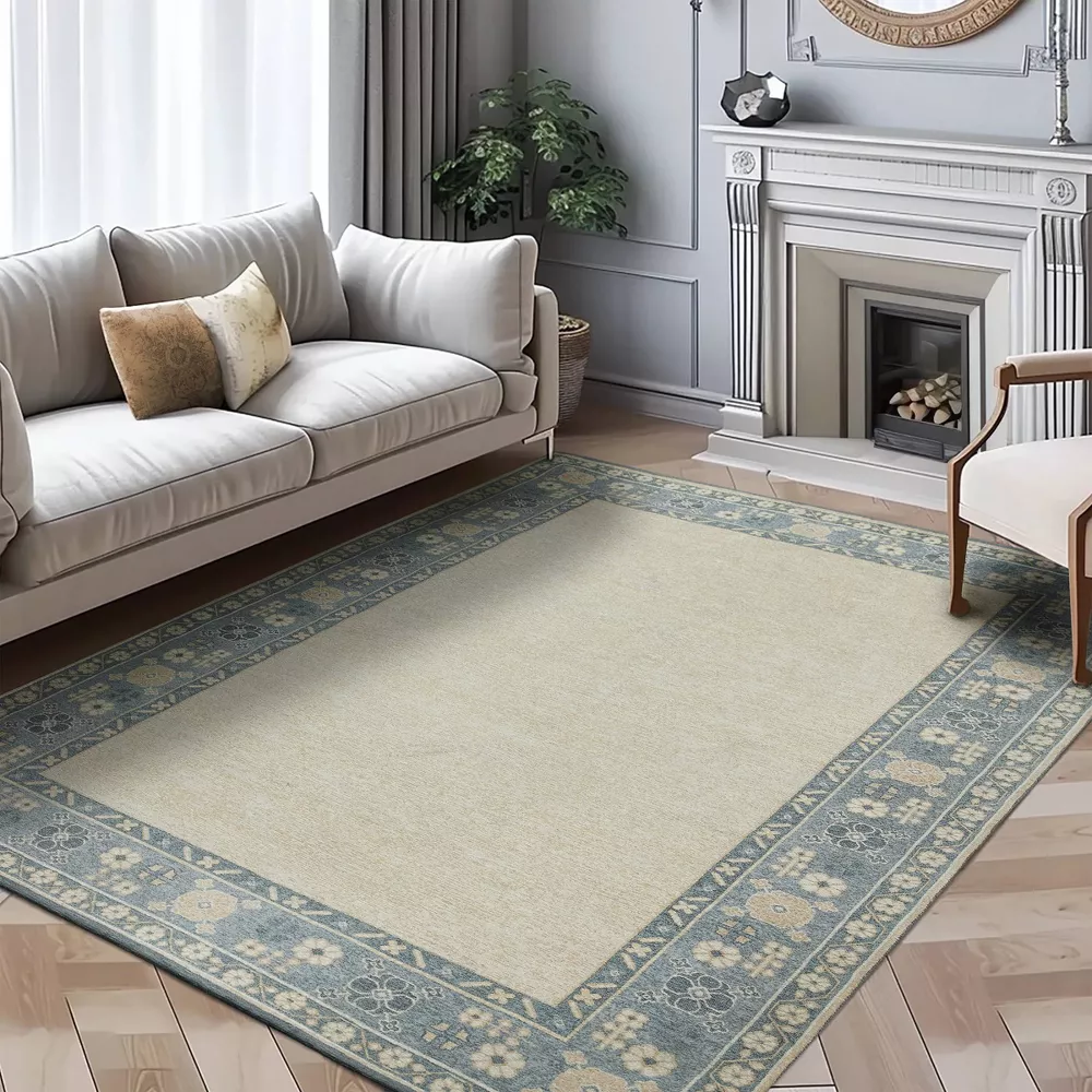 Border Area Rug Blue 7x10 - Image 4