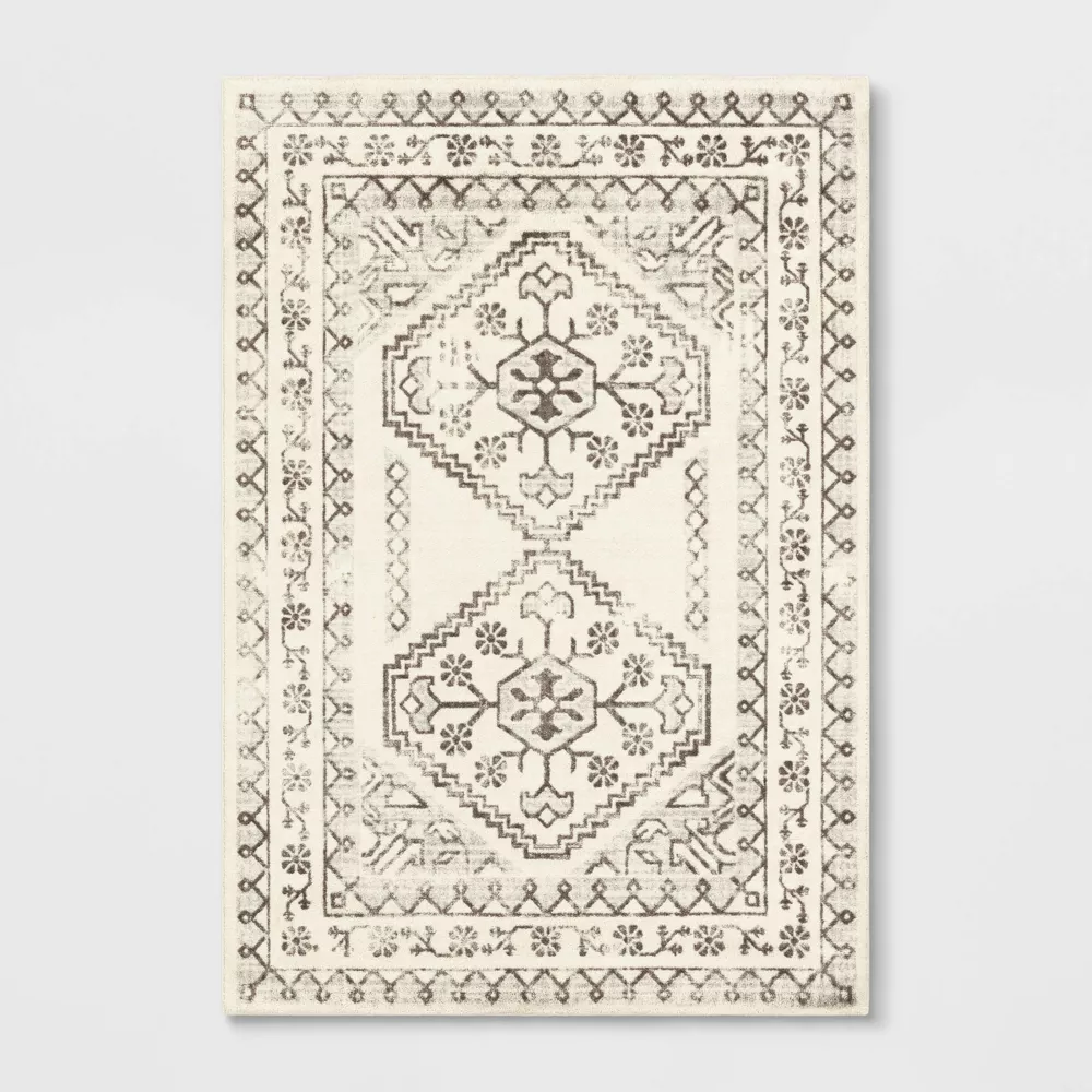 Kensington Washable Persian Style Cream Rug Cream 7'x10'