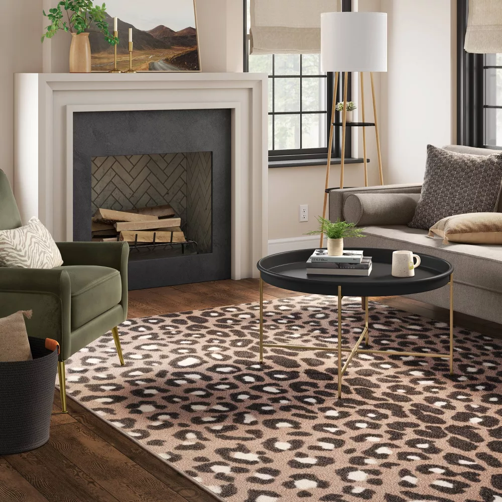Leopard Area Rug Brown 7'x10' - Image 3
