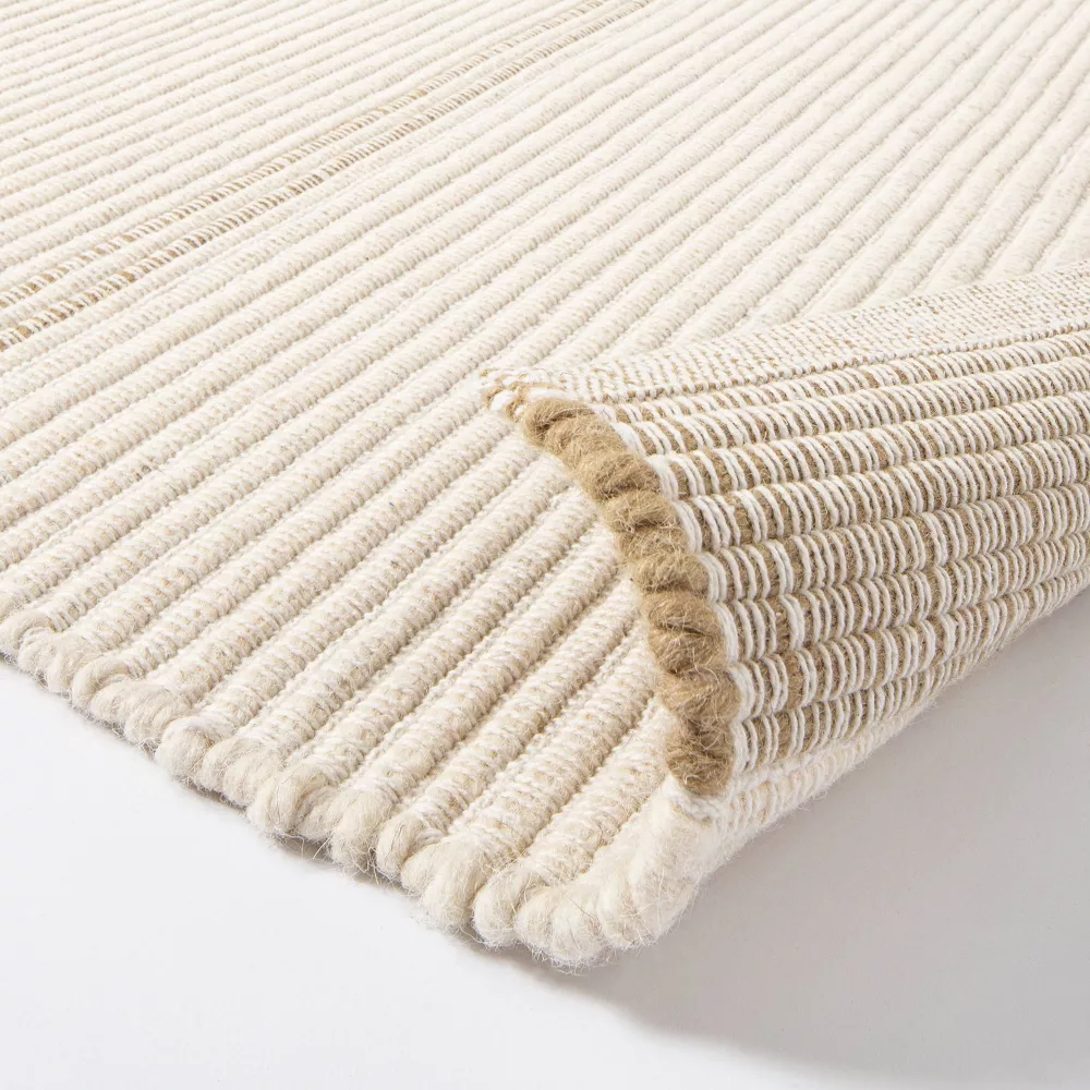 Marina Striped Wool/Cotton Area Rug Cream 7'x10' - Image 2