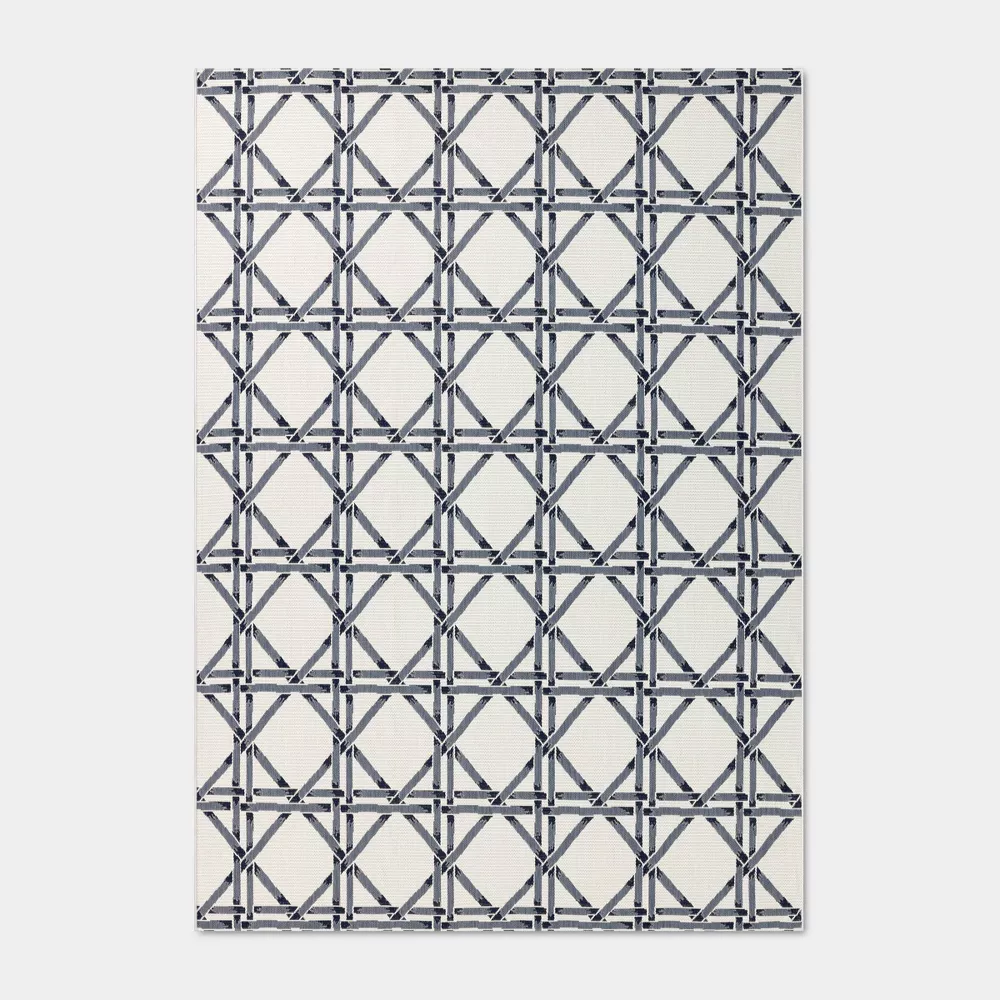 Star Rope Rectangular Woven Outdoor Area Rug Blue 7'x10'