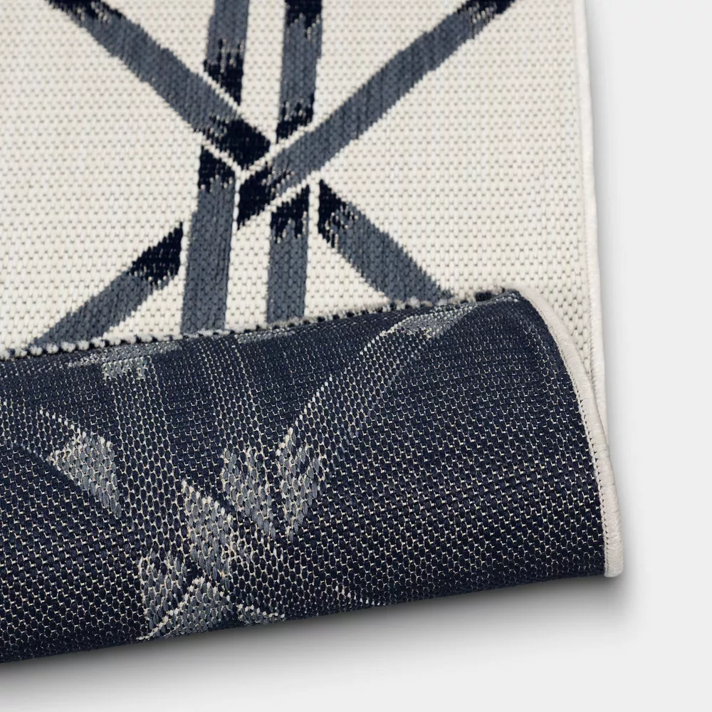 Star Rope Rectangular Woven Outdoor Area Rug Blue 7'x10' - Image 2