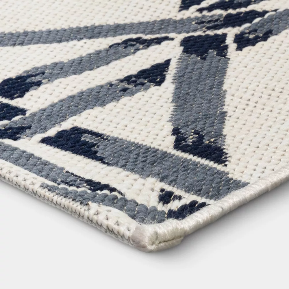 Star Rope Rectangular Woven Outdoor Area Rug Blue 7'x10' - Image 3
