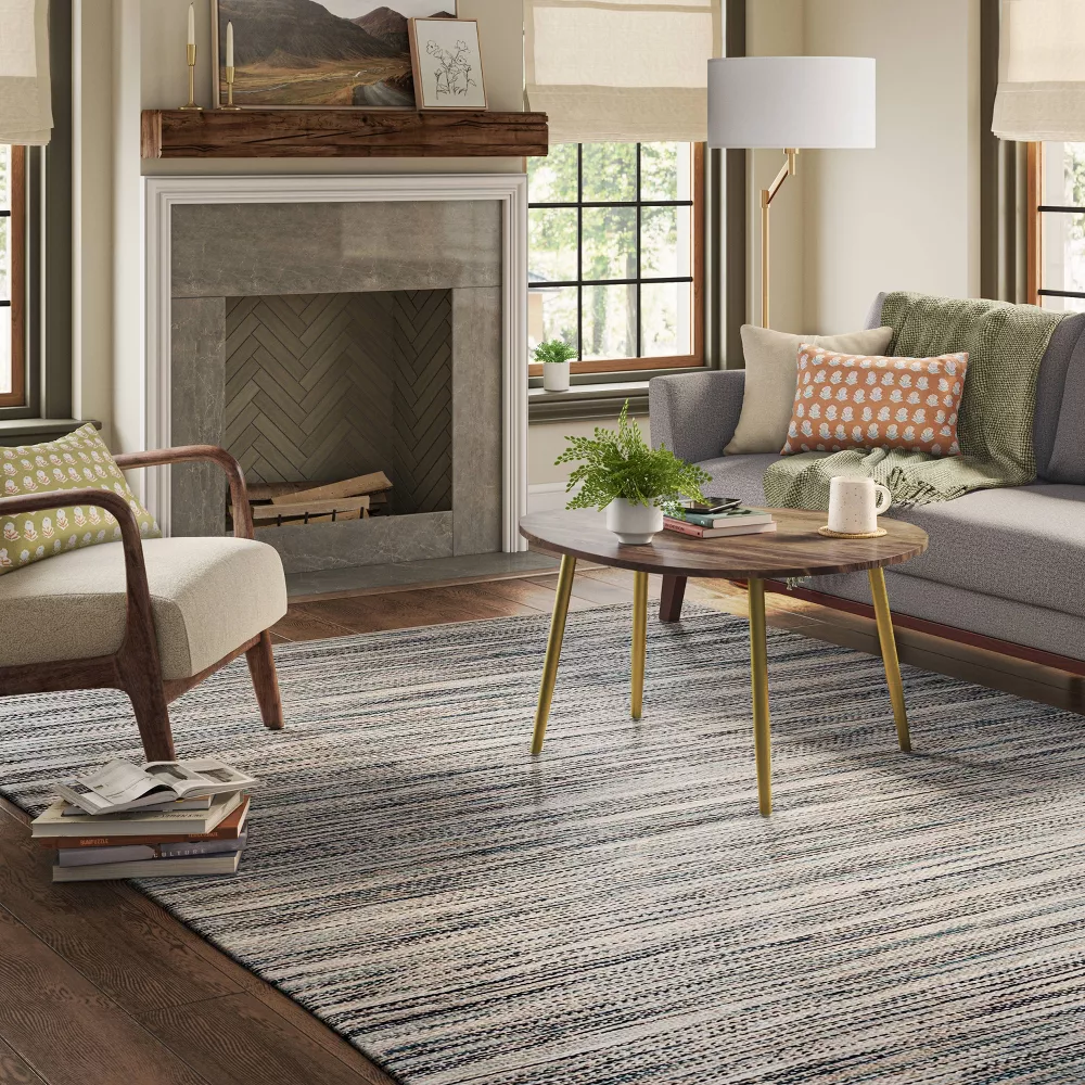 7'x10' Woven Area Rug Indigo - Image 2