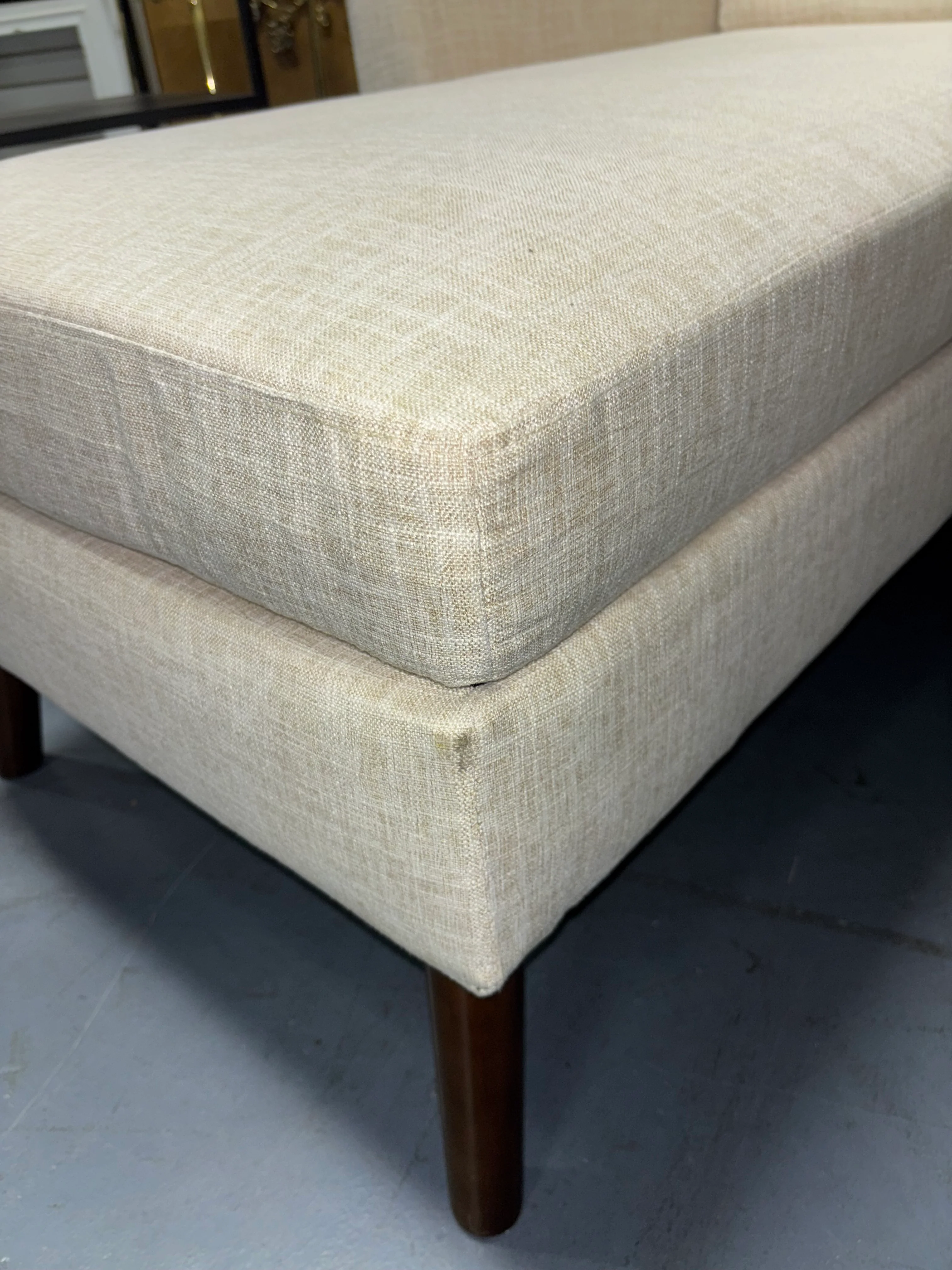 80" Jadier Mid-Century Modern Upholstered Sectional Cream Linen SHOWROOM ITEM - Image 8