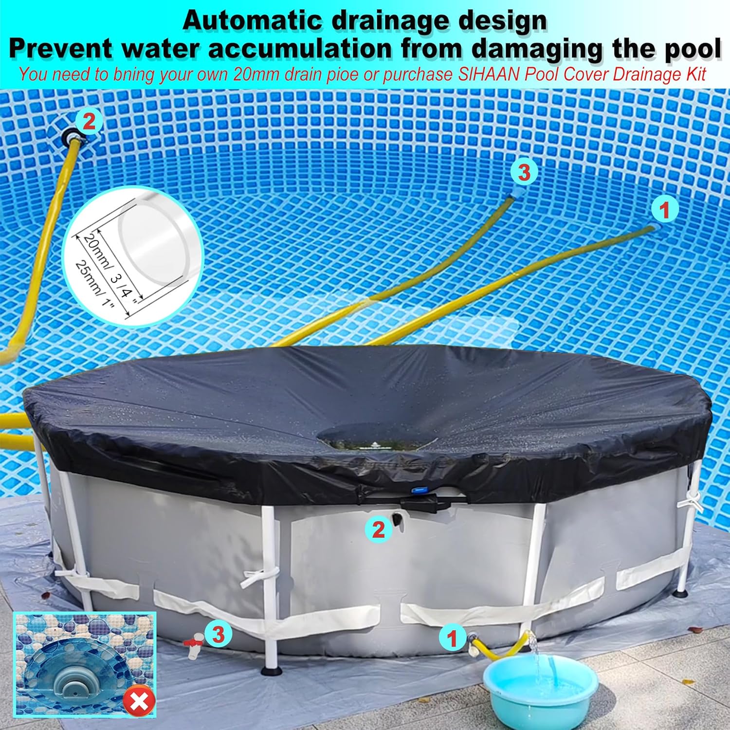 Round Pool Cover, Prevents Water Accumulation Stock Tank Pool Cover - Image 2