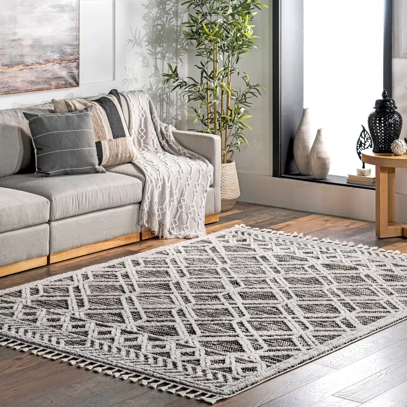 Ansley Moroccan Tassel Indoor Area Rug, Grey 8x11 - Image 5