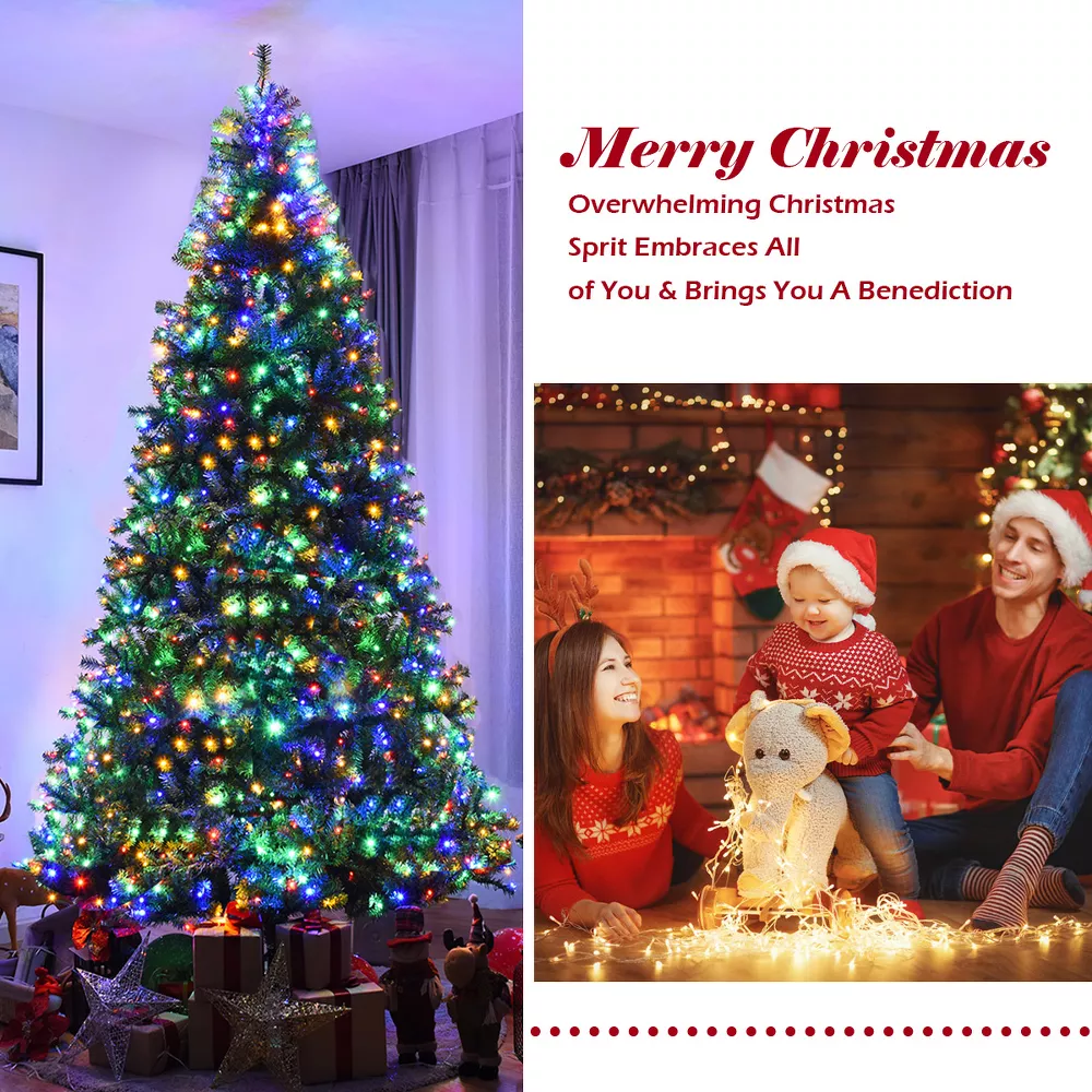 Pre-Lit Artificial Christmas Tree Hinged 1000 LED Lights - Image 3