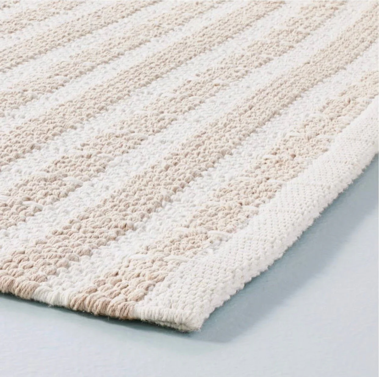Break Stripe handmade. Color Taupe/Creme 9x12 Area Rug