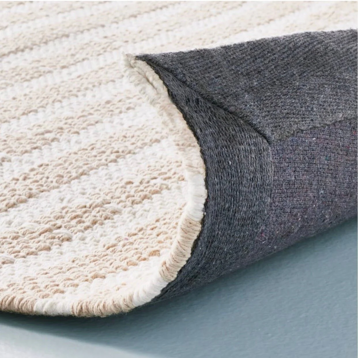Break Stripe handmade. Color Taupe/Creme 9x12 Area Rug - Image 2