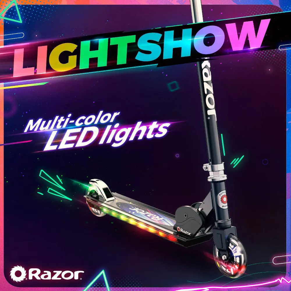 A+ 2 Wheel Scooter with LED Lights - Black - Image 3