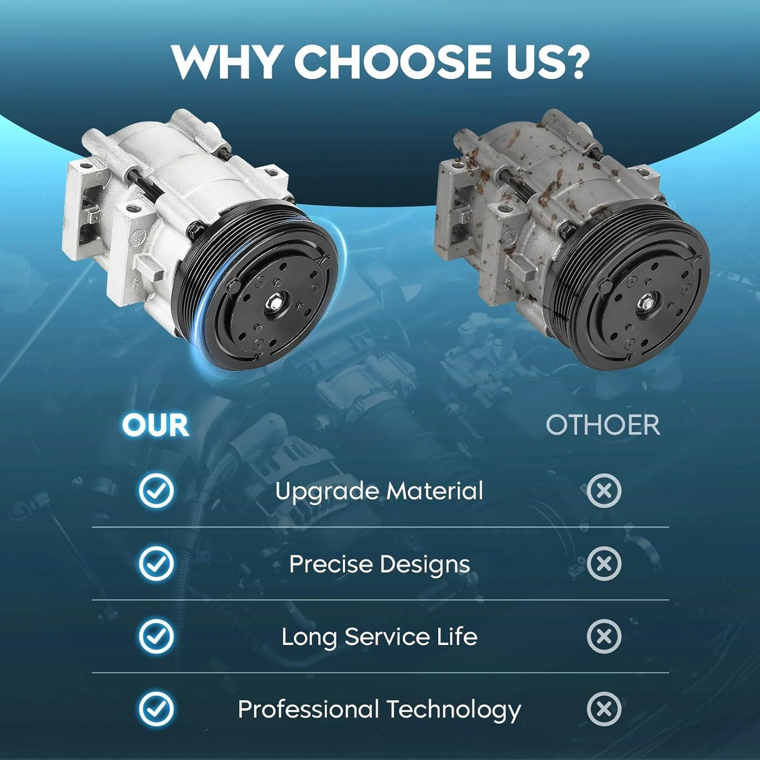 A/C Air Conditioner Compressor With Clutch - Image 3