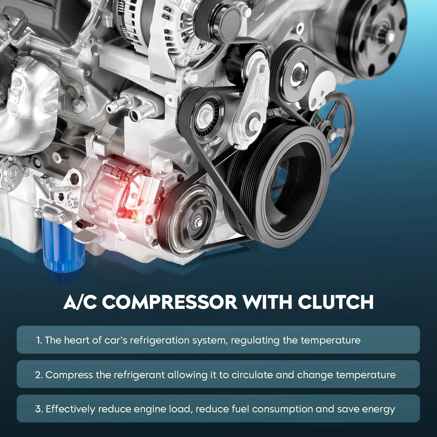A/C Air Conditioner Compressor With Clutch - Image 4