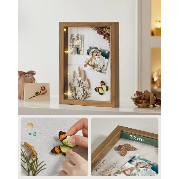 A4 Shadow Box Frame, Memory Display Case for Desk Wall Decor Set of 2 - Image 2