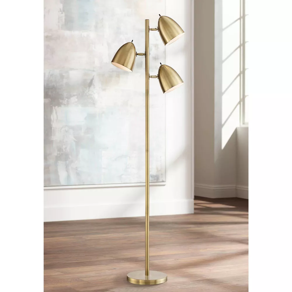 Aaron Mid Century Modern Tree Floor Lamp Aged Brass - Image 3
