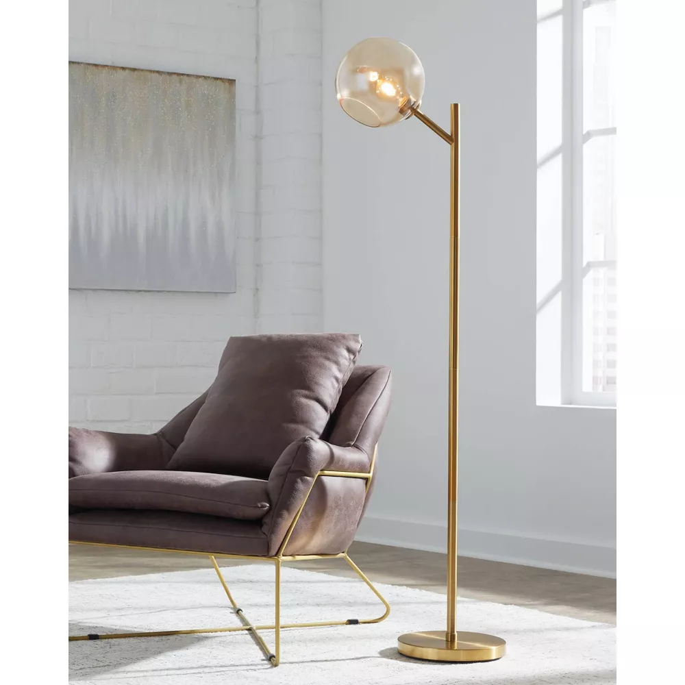 Abanson Floor Lamp Amber/Gold - Image 3