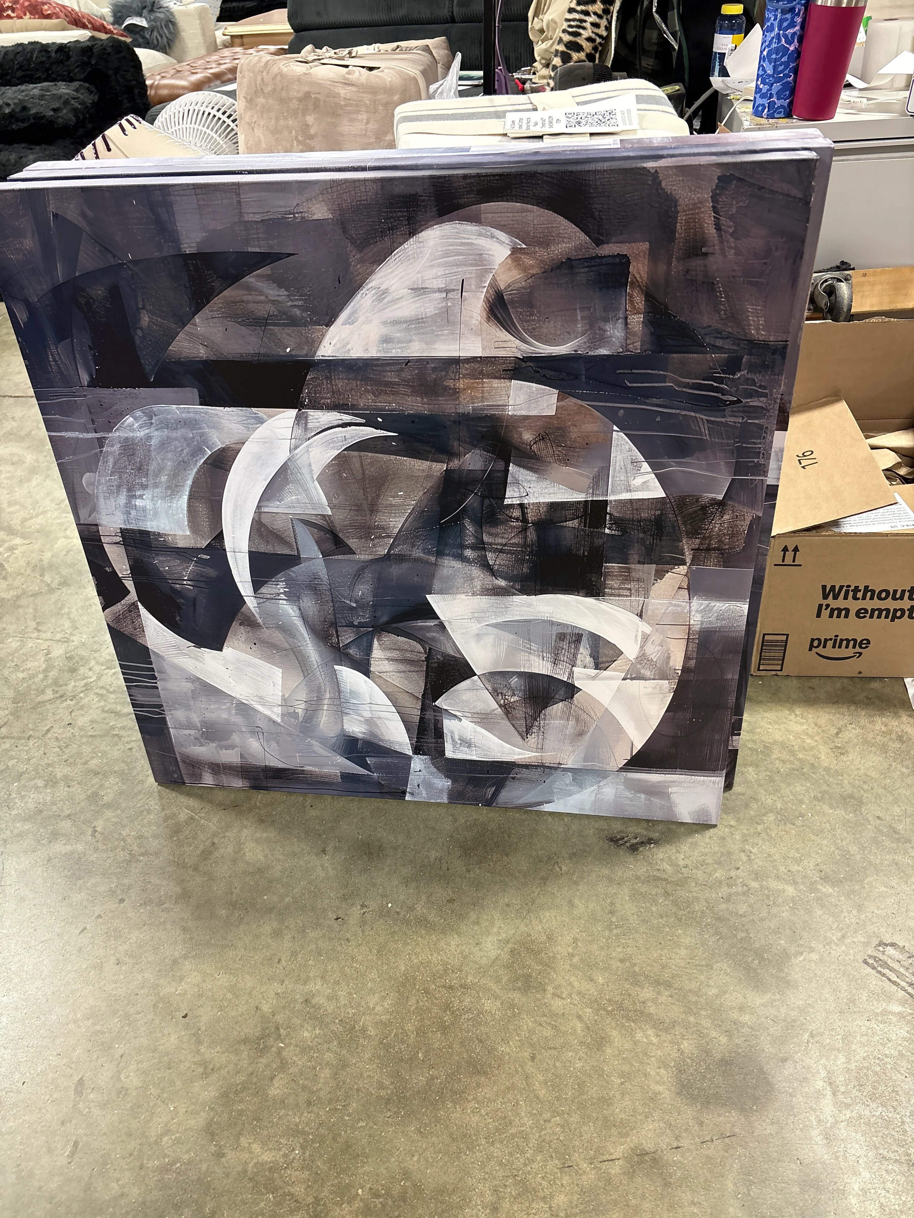 ABSTRACT Series CDLXXXIII-Premium Gallery Wrapped Canvas -Ready to Hang (Set of 3) SHOWROOM ITEM