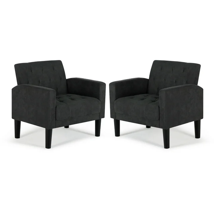 Accent Chair, Fabric Arm Chairs, Dark Gray - Image 2