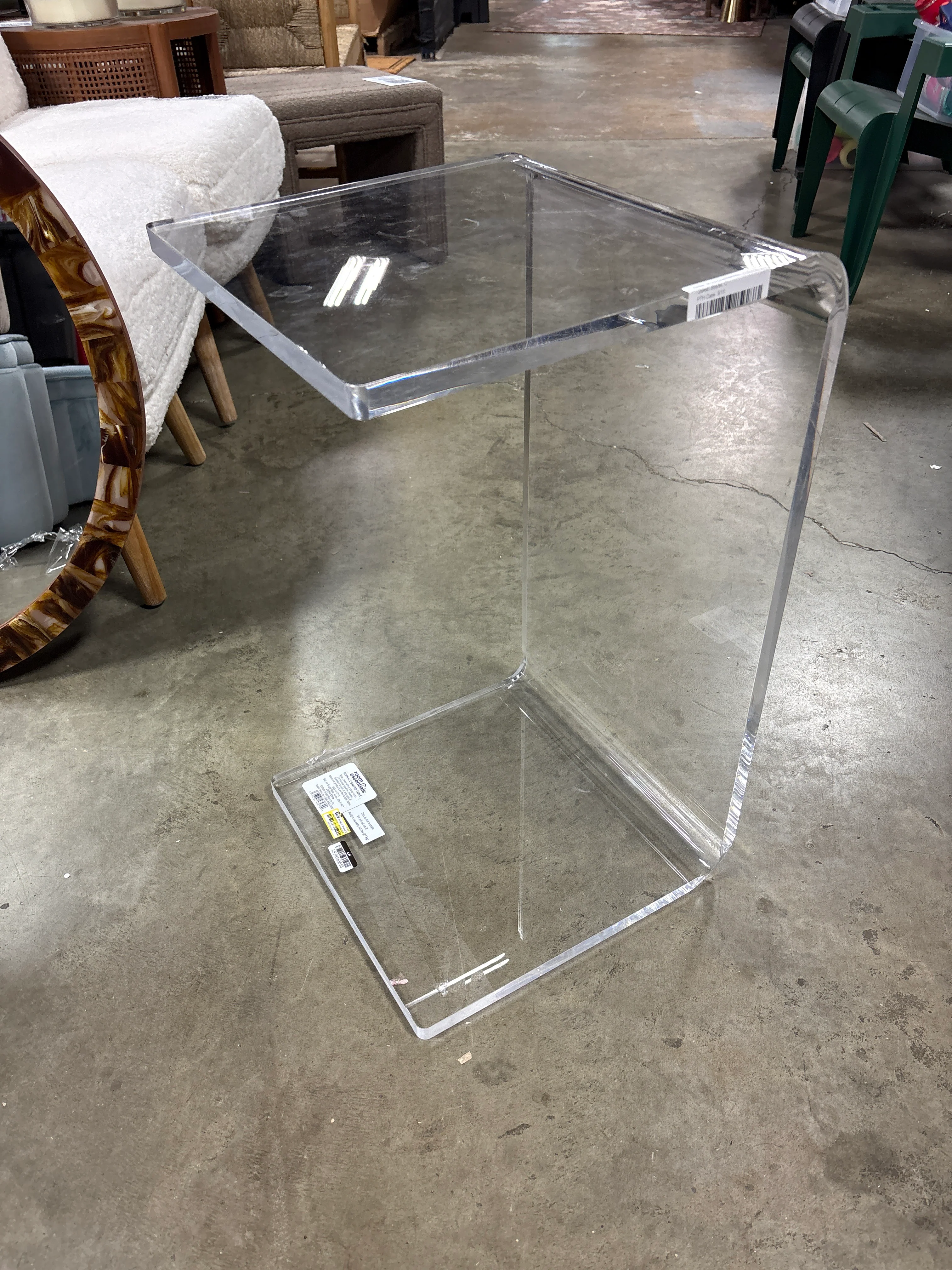 Acrylic C Shaped Side Table Clear - Room Essentials™ SHOWROOM ITEM - Image 2