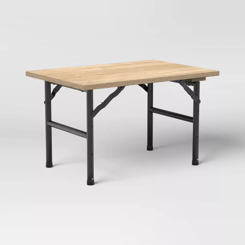 Adjustable Height Folding Table Brown
