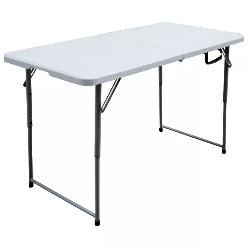 Adjustable Height Folding Table Off-White - Image 2
