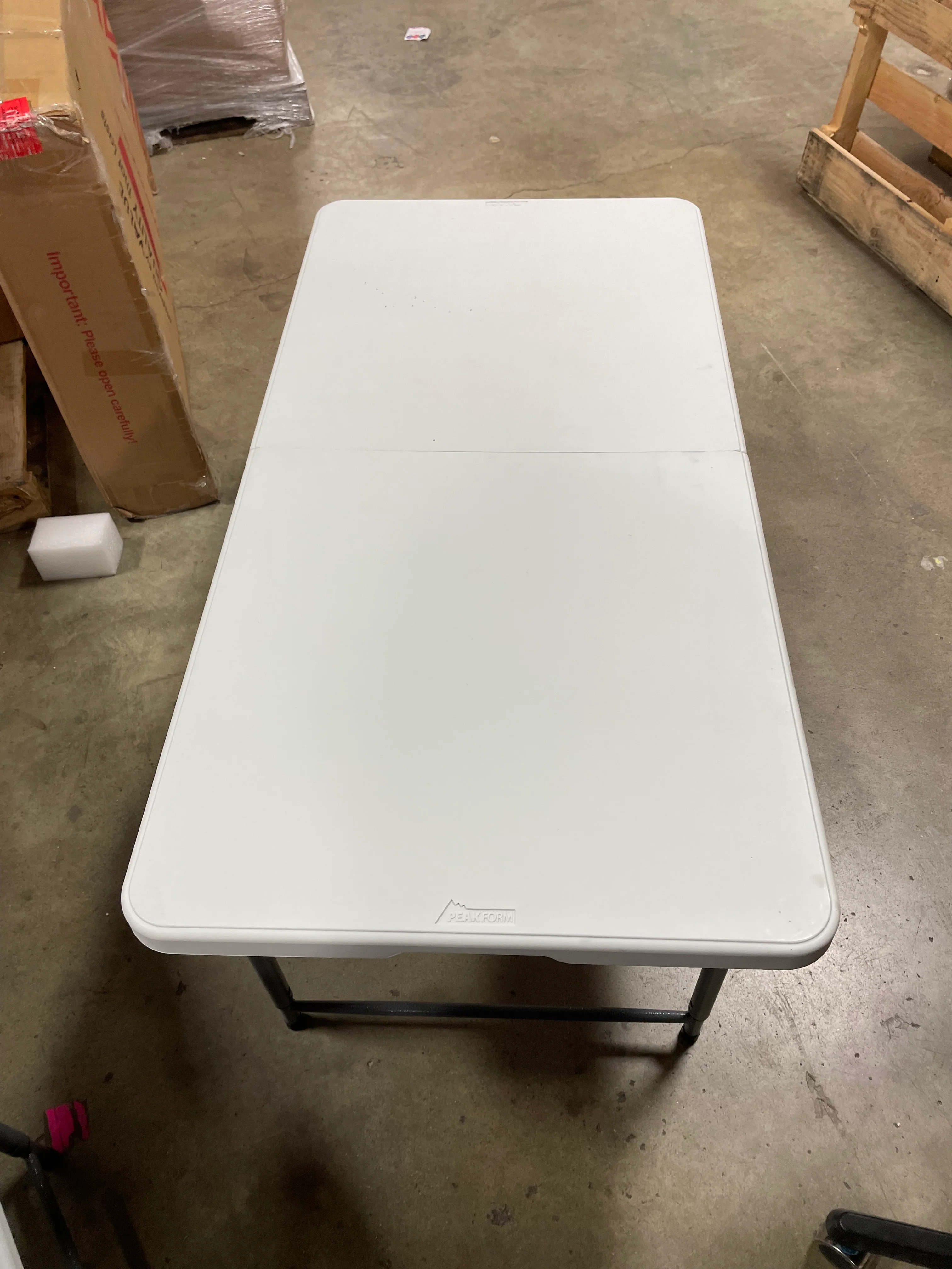 Adjustable Height Folding Table Off-White - Image 6