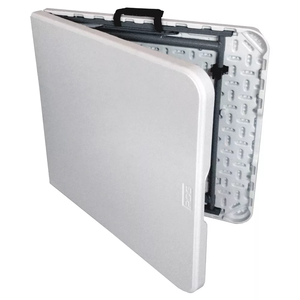 Adjustable Height Folding Table Off White