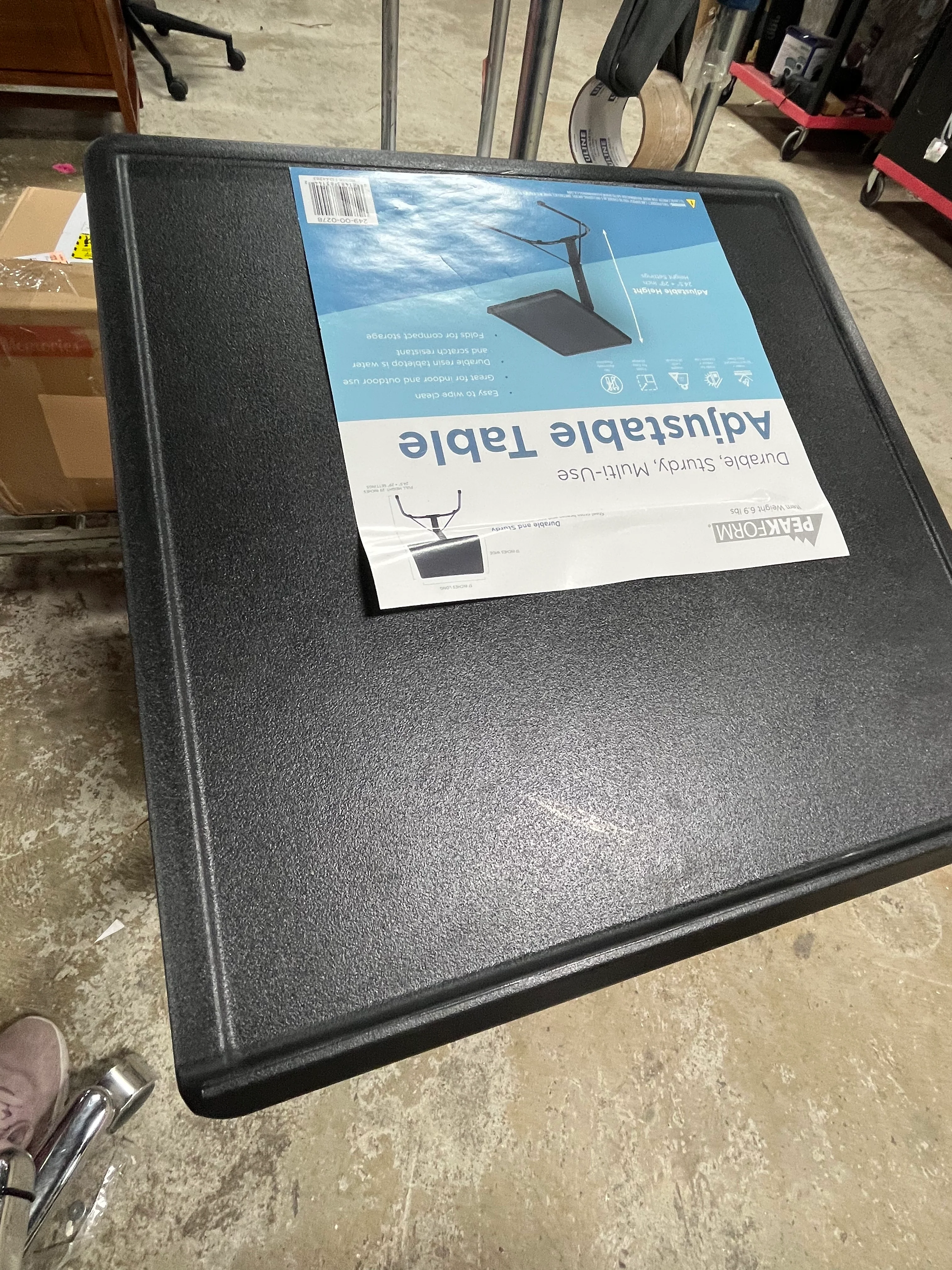 Adjustable Height Folding Tray Table Black, - Image 7
