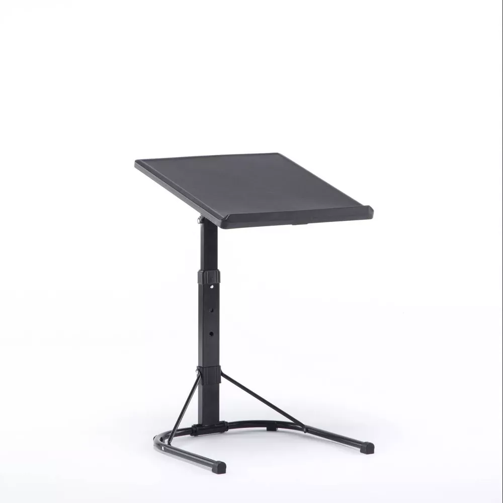 Adjustable Height Folding Tray Table Black - Image 2