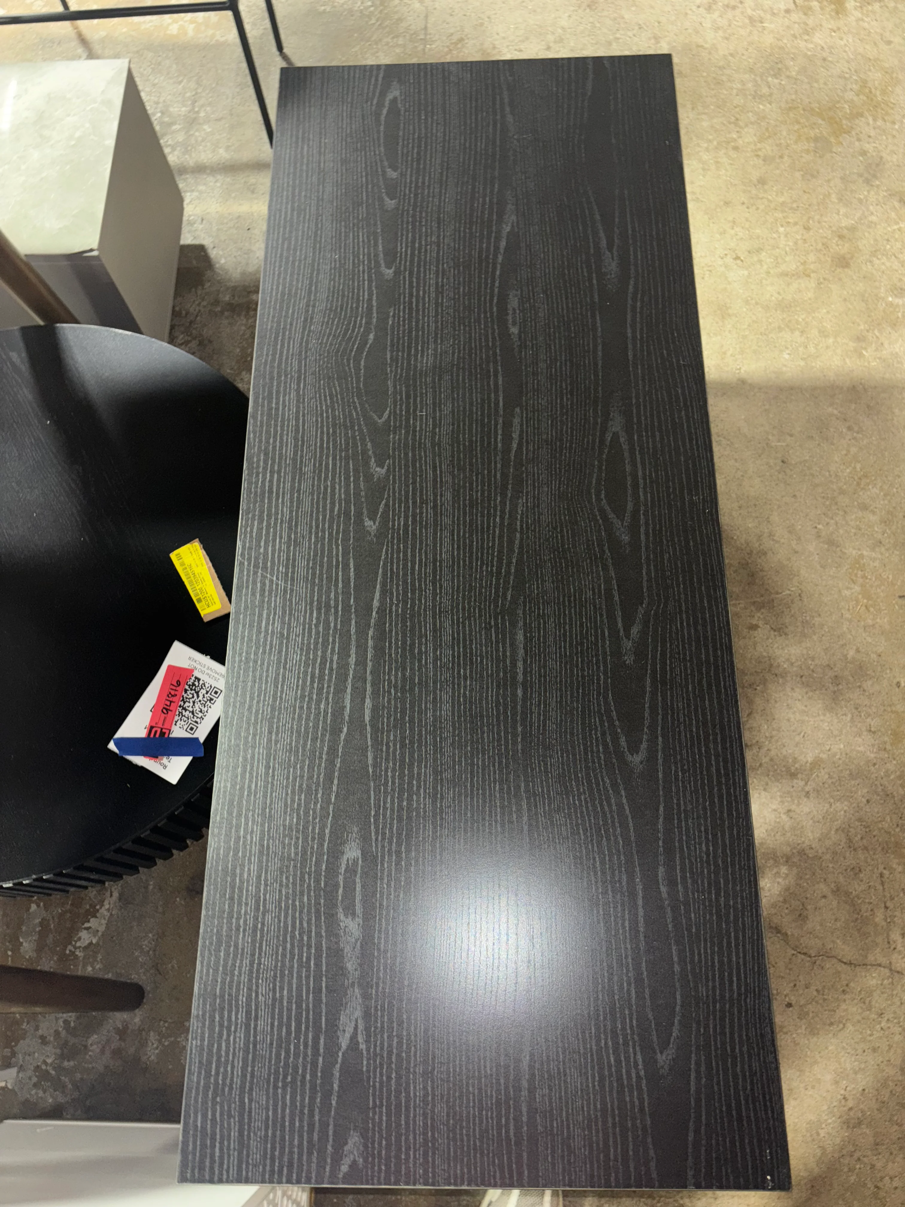 Adjustable Storage TV Stand - Black Wood Grain Finish SHOWROOM ITEM - Image 3