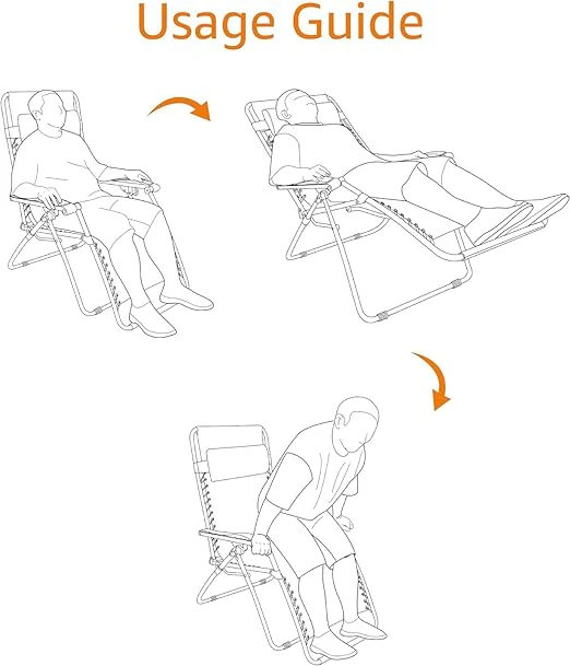 Adjustable Zero Gravity Folding Reclining Lounge Chair with Pillow (Beige 1PACK) - Image 3