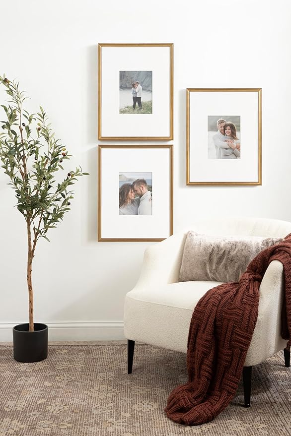 Adlynn Wall Picture Frame Set of 3 Gold - Image 3