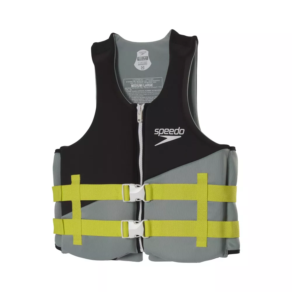 Adult Life Jacket Vest - Black/Lime Green XS/S