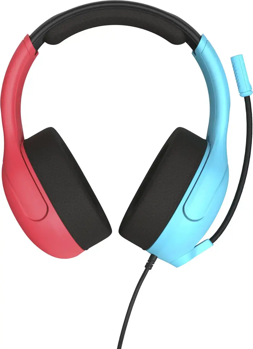 Airlite Fit Wired Gaming Headset for Nintendo Switch & Switch Lite - Neon Blue & Red - Image 2