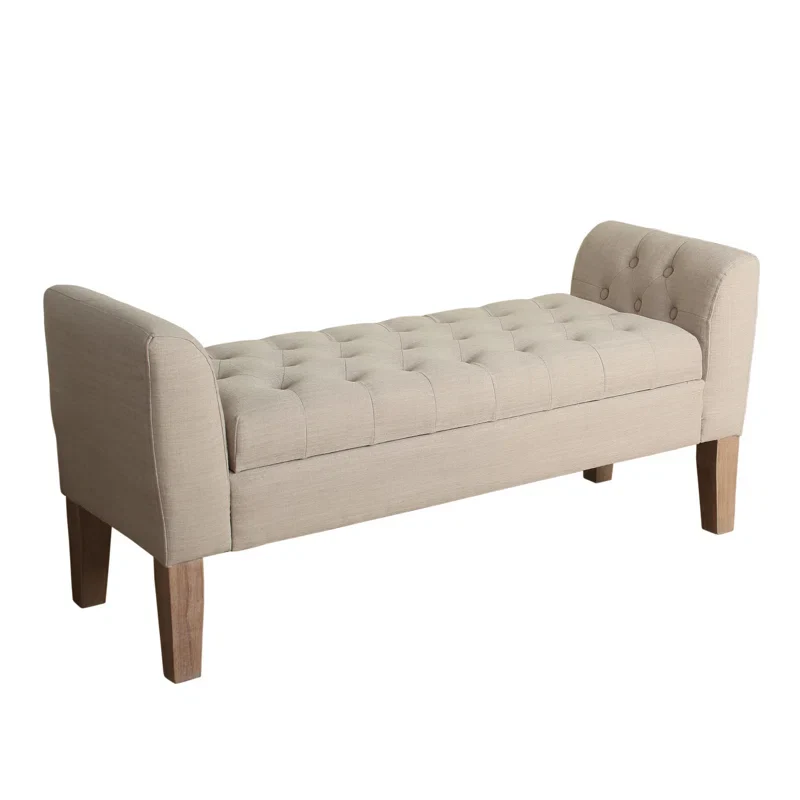 Alaitz Polyester Upholstered Storage Bench-SHOWROOM ITEM