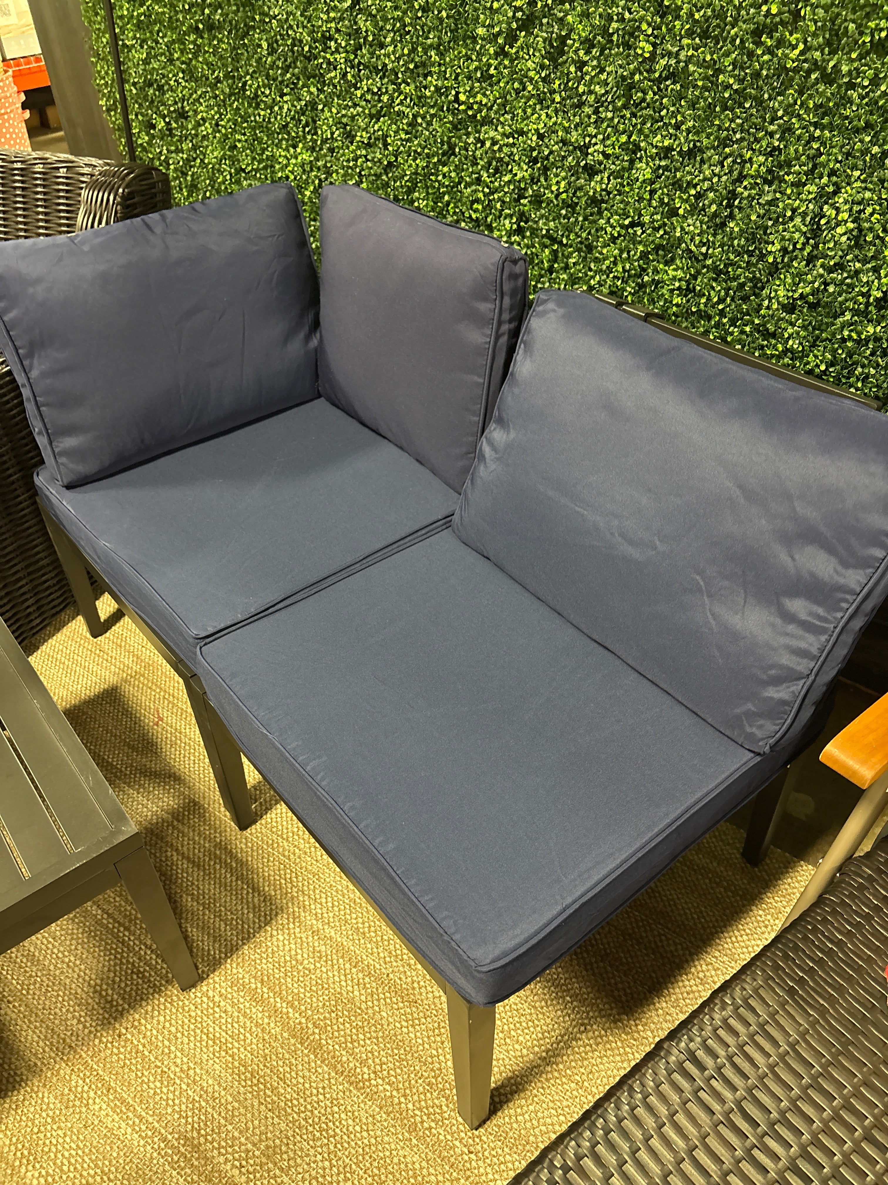 ALAULM Iron Outdoor Conversation Set Patio Conversation Set with Blue Cushions Included SHOWROOM ITEM - Image 3