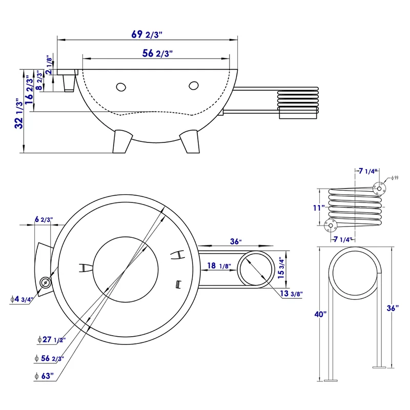Alfi Brand Portable 4 - Person Acrylic Round Hot Tub, final cut - Image 4