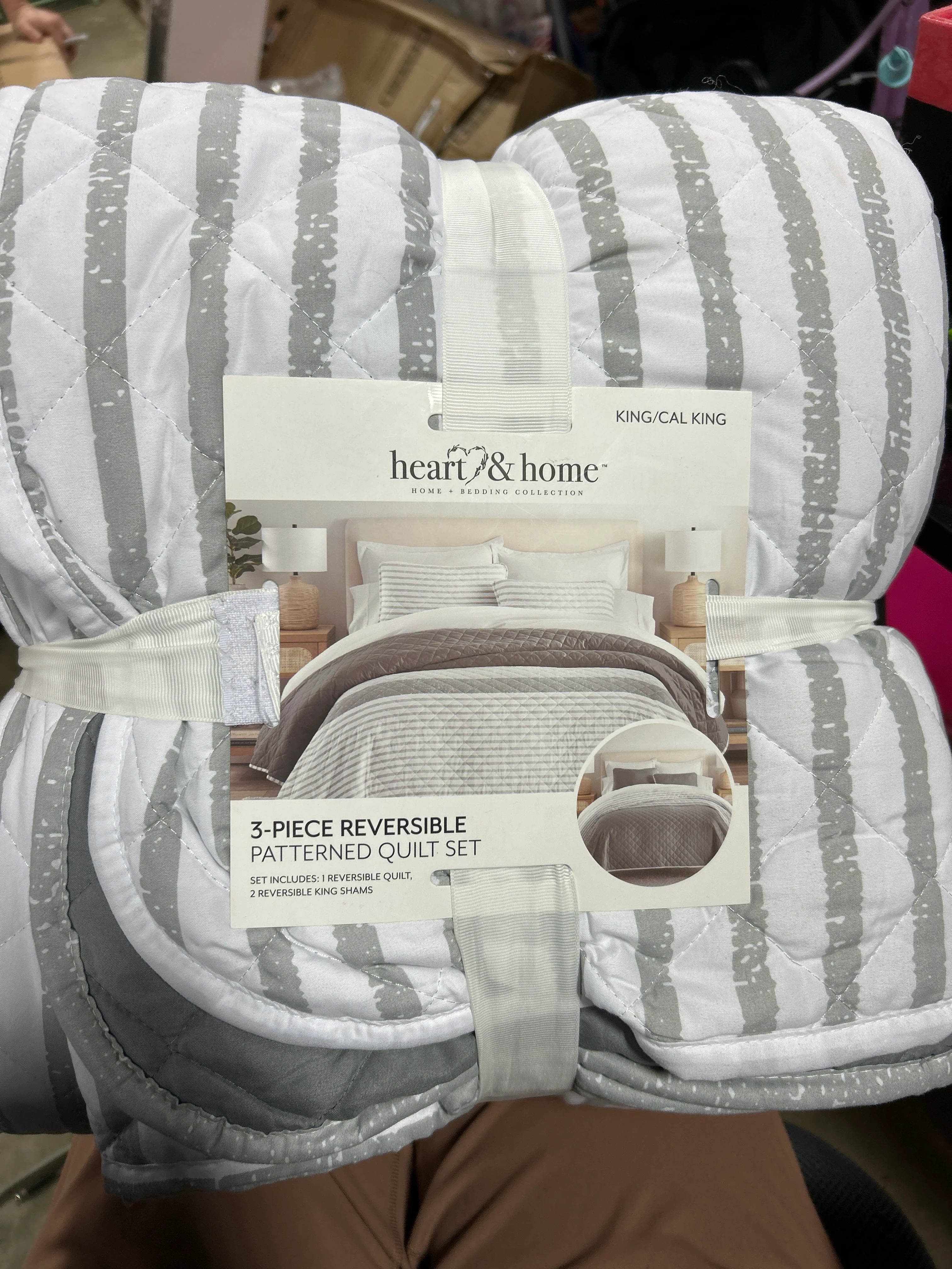 All Season Summer Stripes Reversible Quilt Set with Shams King/California King - Image 5
