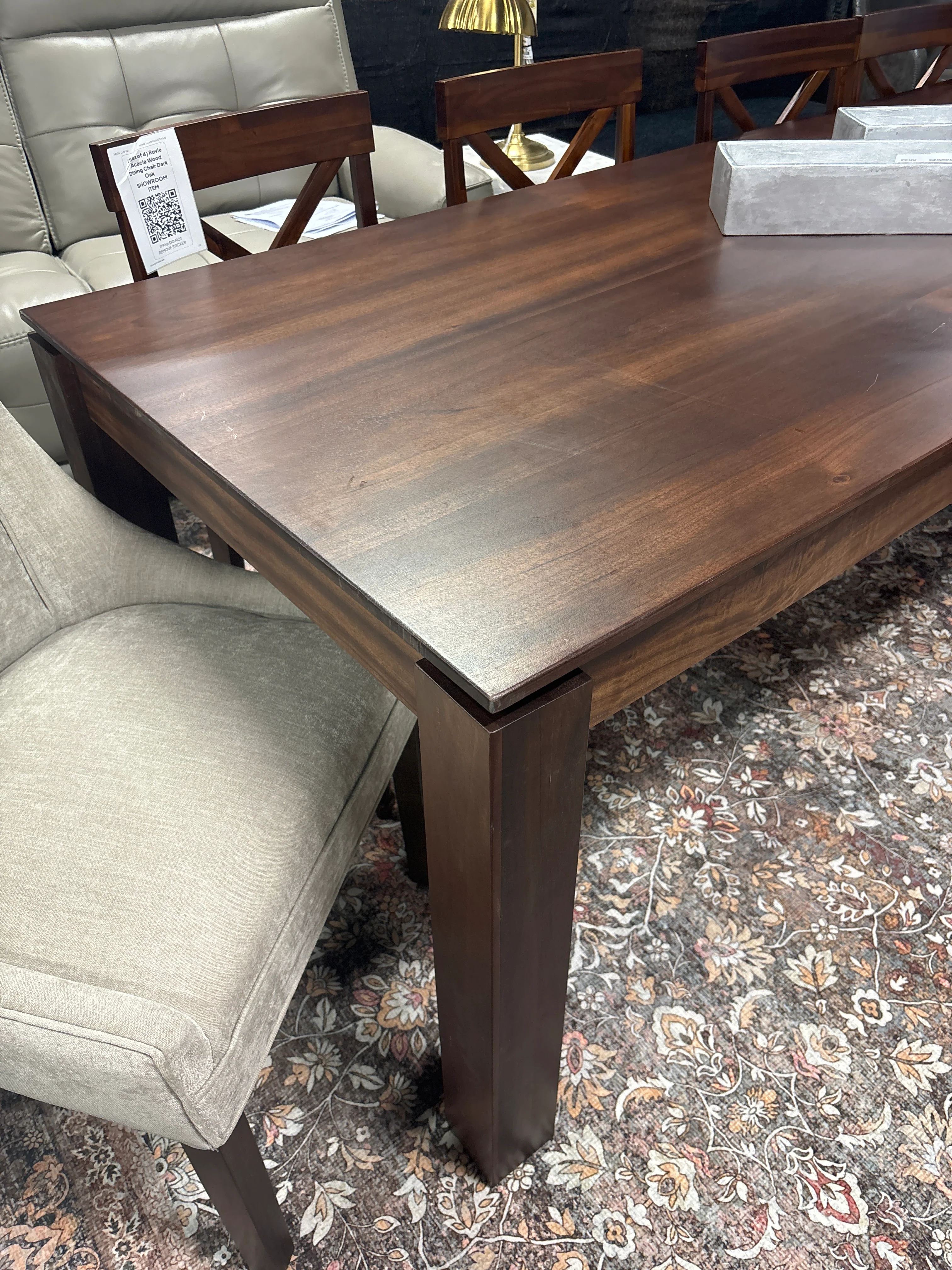 All Solid Walnut Long Rectangular Dining Table SHOWROOM ITEM - Image 3