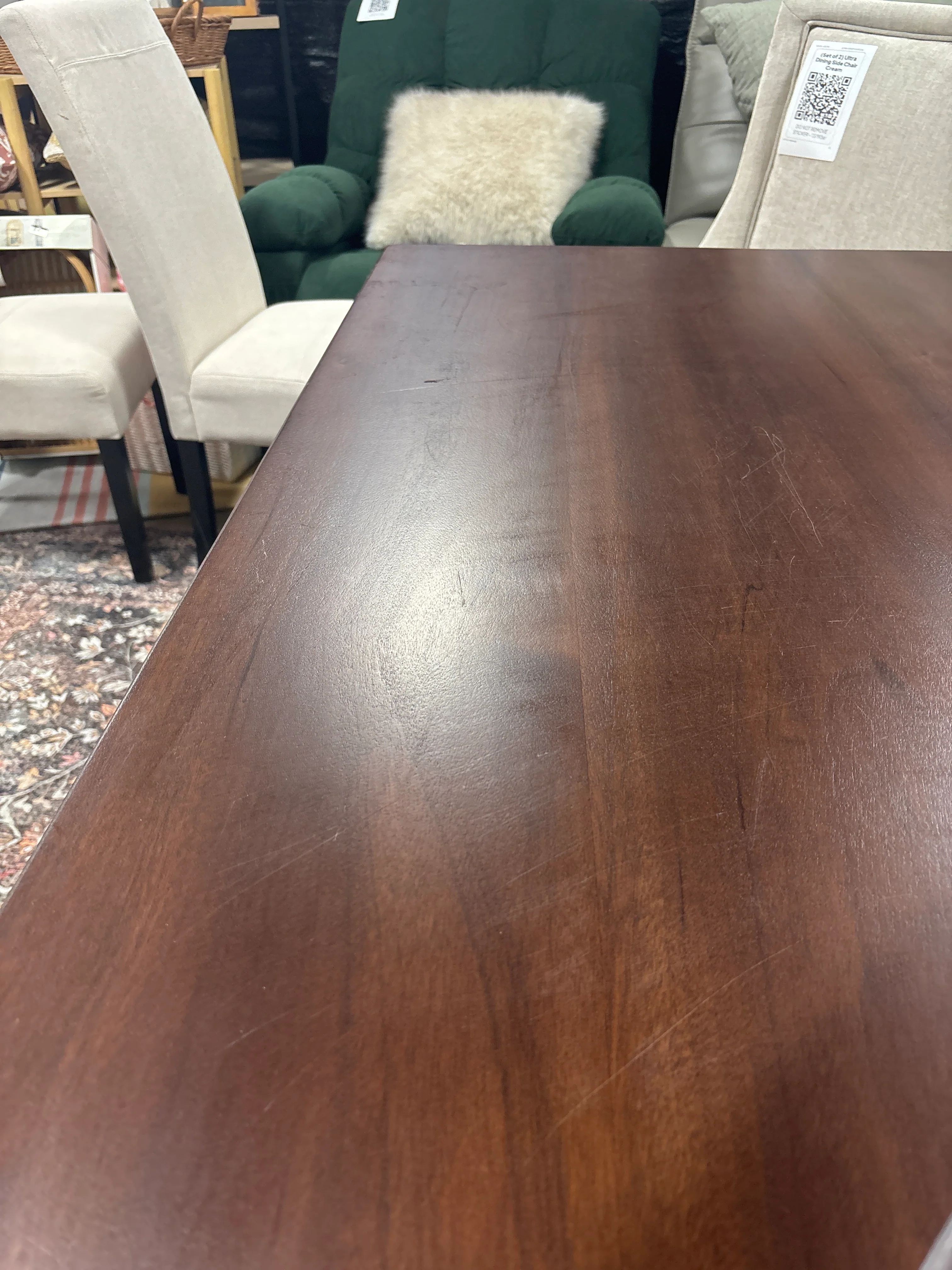 All Solid Walnut Long Rectangular Dining Table SHOWROOM ITEM - Image 4