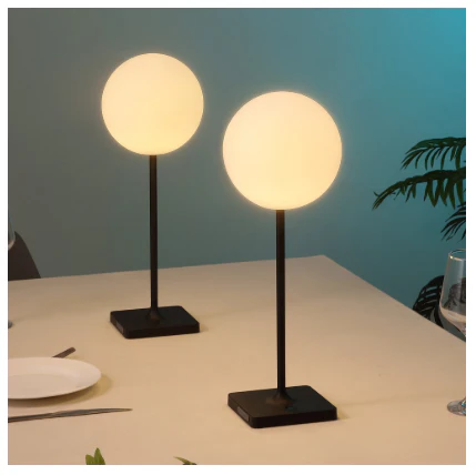 Allie Modern Minimalist Indoor/Outdoor Metal Globe Black (Set of 2) - Image 2