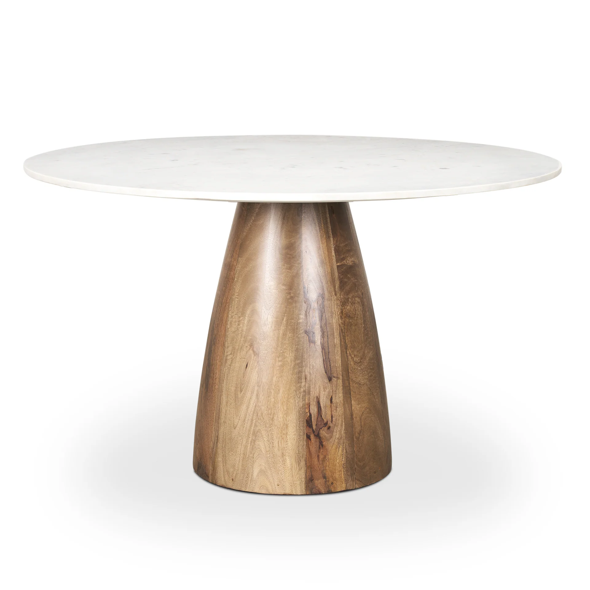 Allyson Round Brown Wood Pedestal BASE ONLY - Image 3